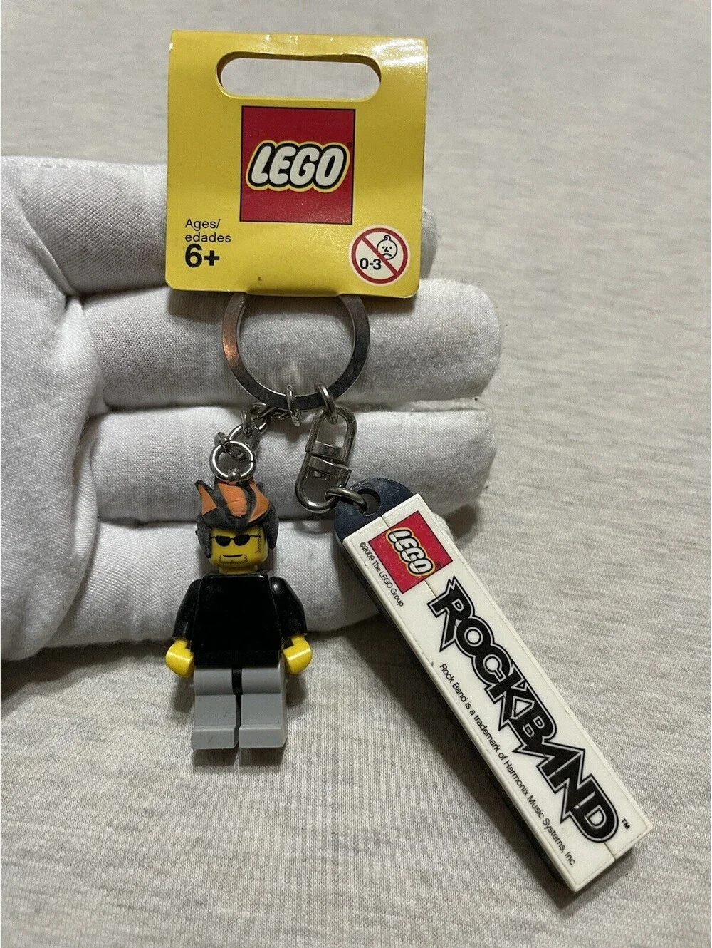 LEGO Key Ring Rock Band Rocker Dude Minifig Mini Figure 2009 852890 Collectable